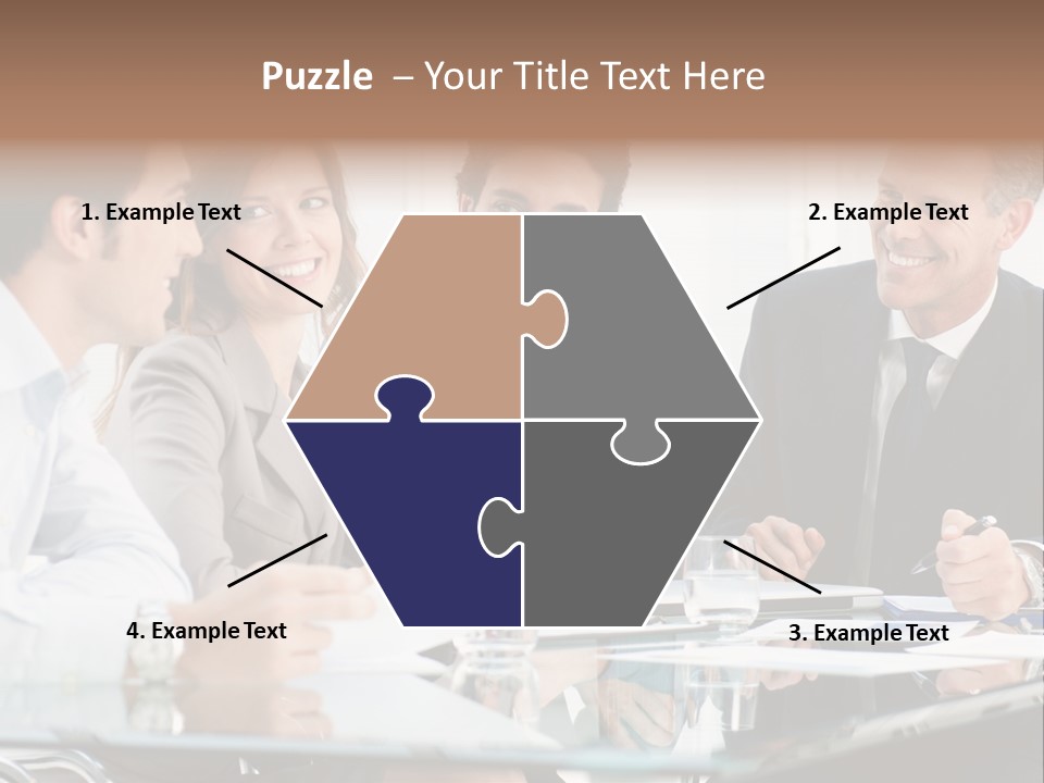 A Group Of Business People Sitting Around A Table PowerPoint Template
