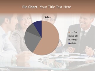 A Group Of Business People Sitting Around A Table PowerPoint Template