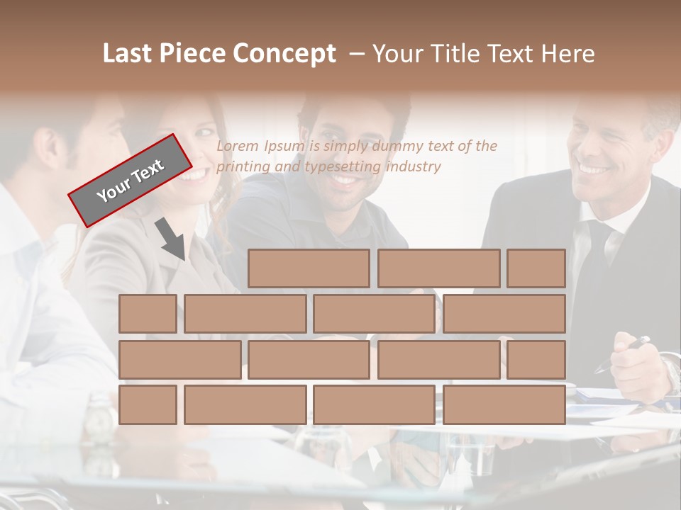 A Group Of Business People Sitting Around A Table PowerPoint Template