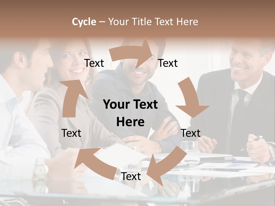 A Group Of Business People Sitting Around A Table PowerPoint Template