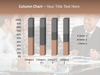 A Group Of Business People Sitting Around A Table PowerPoint Template