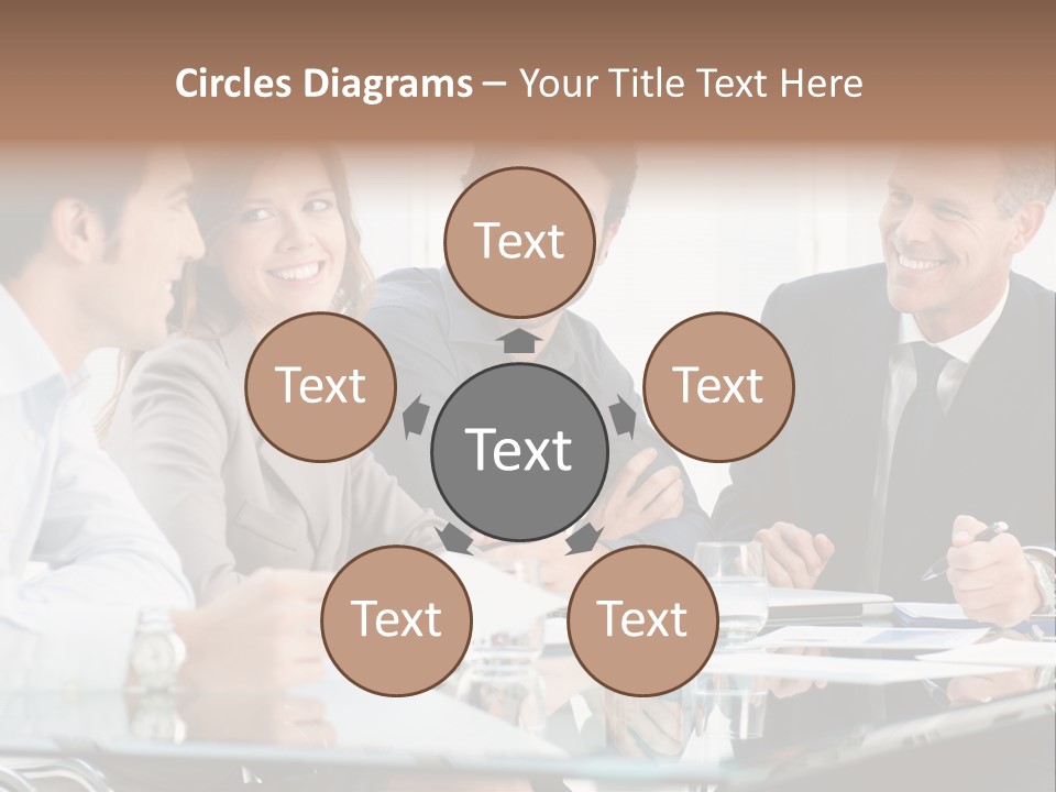 A Group Of Business People Sitting Around A Table PowerPoint Template