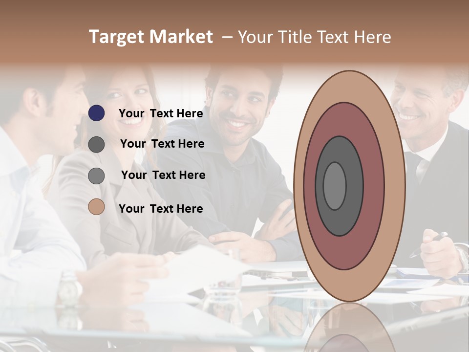 A Group Of Business People Sitting Around A Table PowerPoint Template