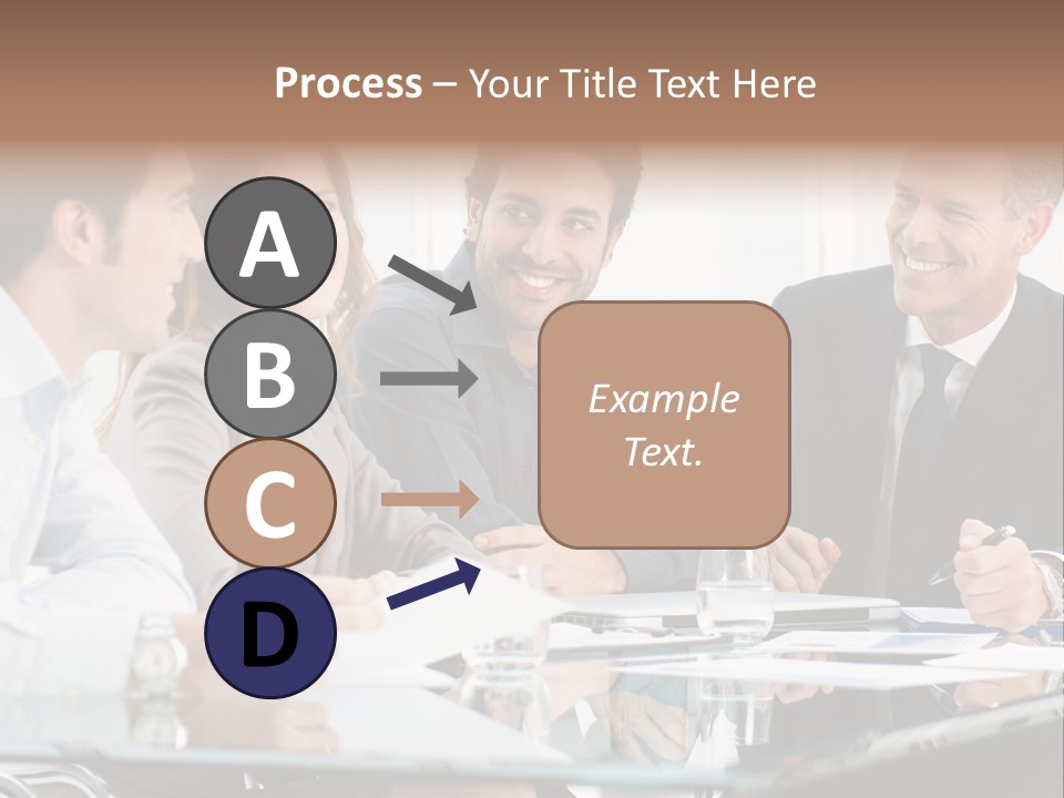 A Group Of Business People Sitting Around A Table PowerPoint Template
