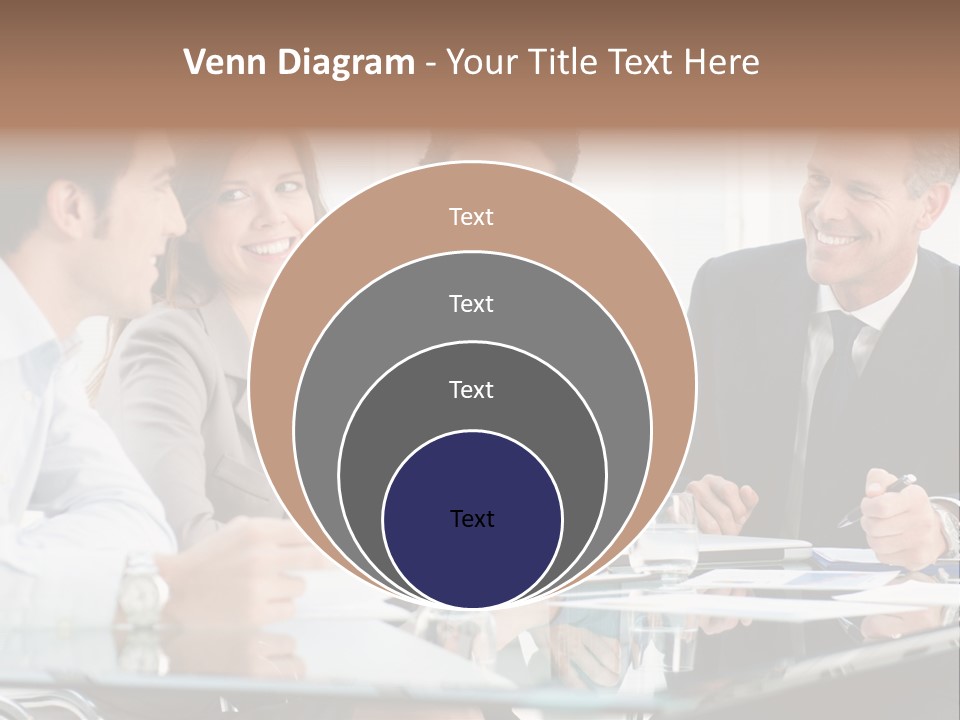 A Group Of Business People Sitting Around A Table PowerPoint Template