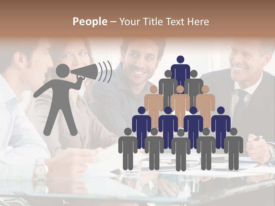 A Group Of Business People Sitting Around A Table PowerPoint Template