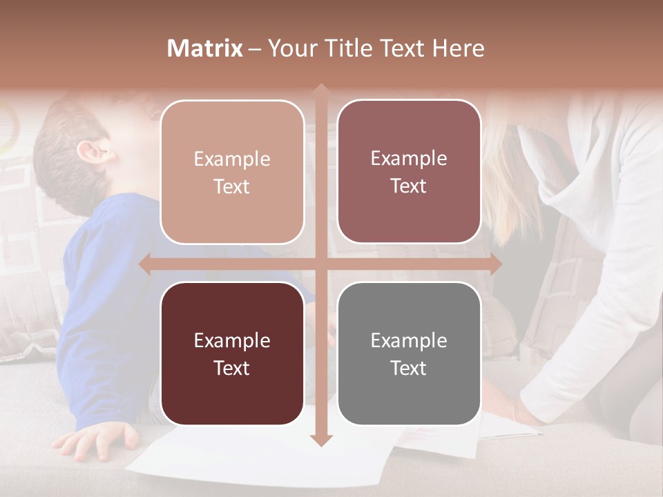 Beautiful Caucasian Family PowerPoint Template