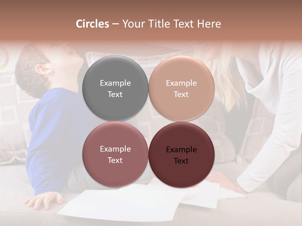 Beautiful Caucasian Family PowerPoint Template