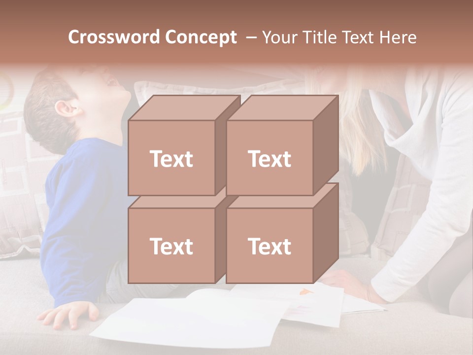 Beautiful Caucasian Family PowerPoint Template