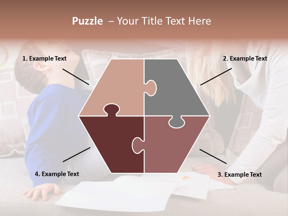 Beautiful Caucasian Family PowerPoint Template