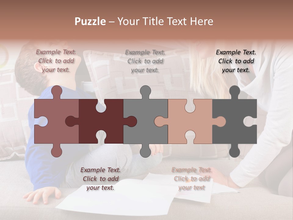 Beautiful Caucasian Family PowerPoint Template