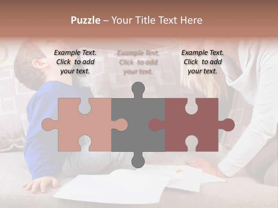 Beautiful Caucasian Family PowerPoint Template