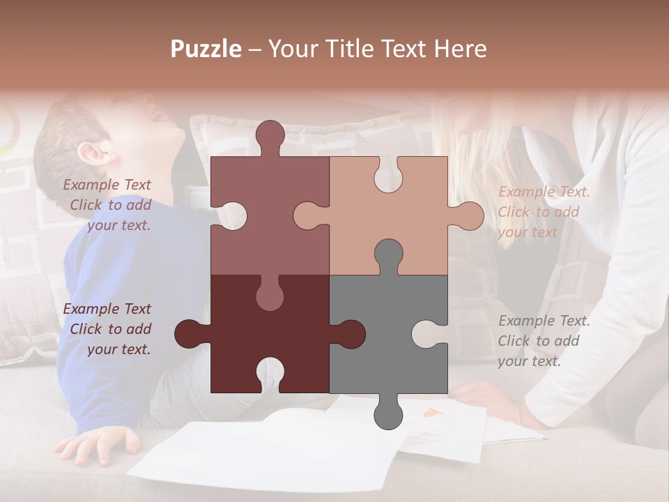 Beautiful Caucasian Family PowerPoint Template