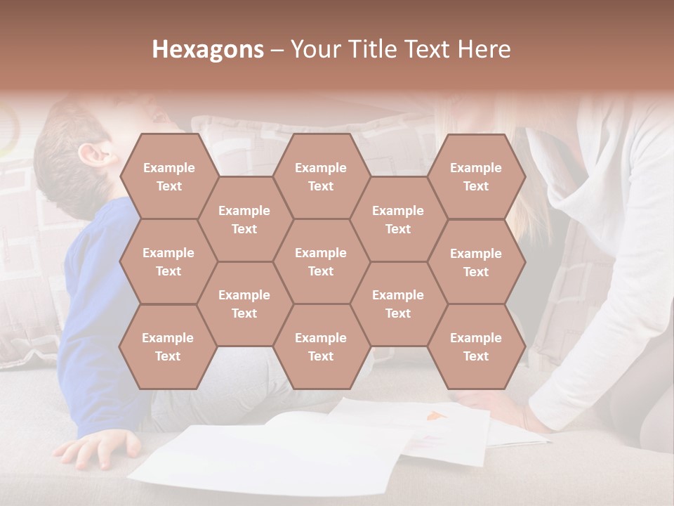 Beautiful Caucasian Family PowerPoint Template