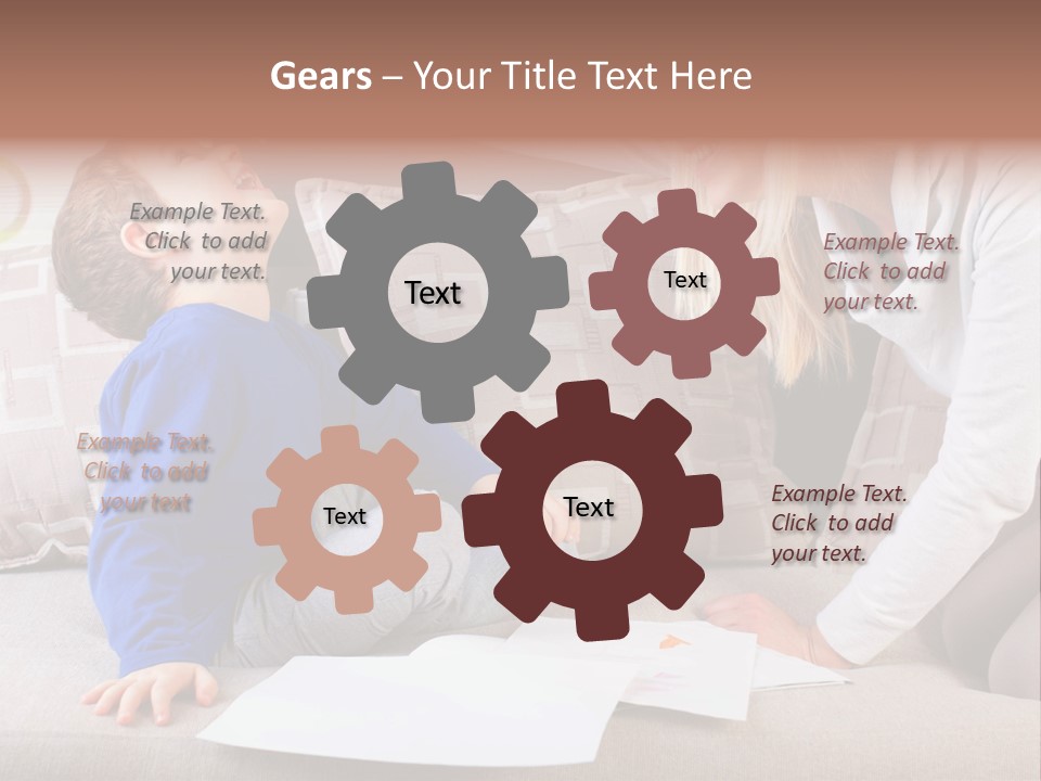 Beautiful Caucasian Family PowerPoint Template