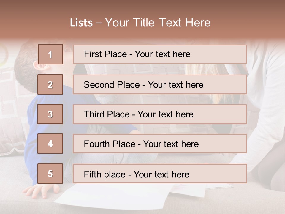Beautiful Caucasian Family PowerPoint Template