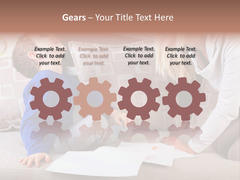 Beautiful Caucasian Family PowerPoint Template