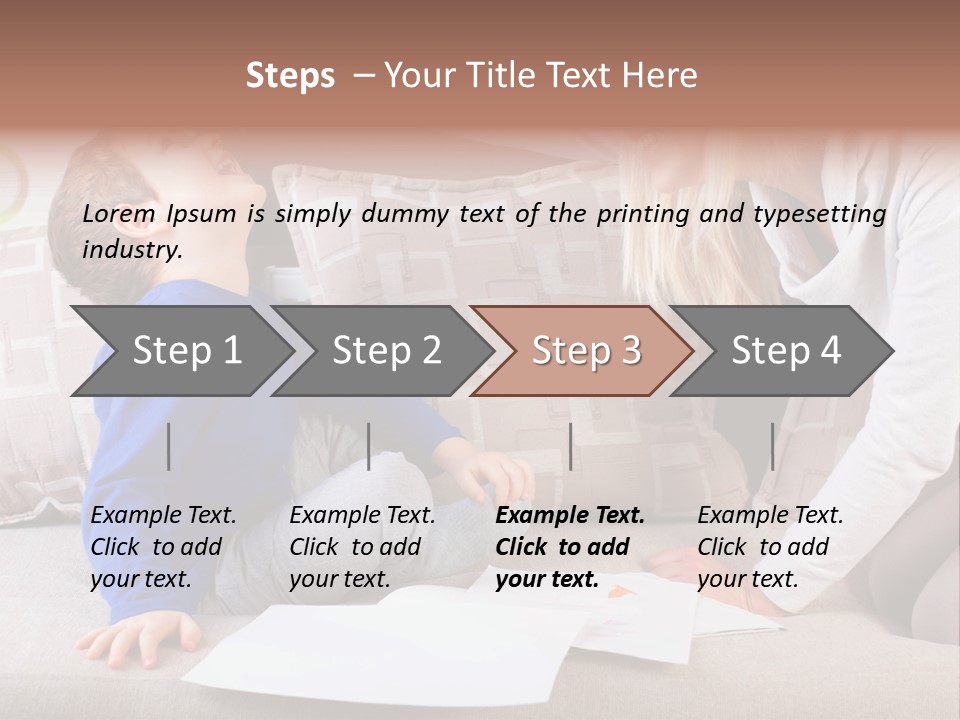 Beautiful Caucasian Family PowerPoint Template