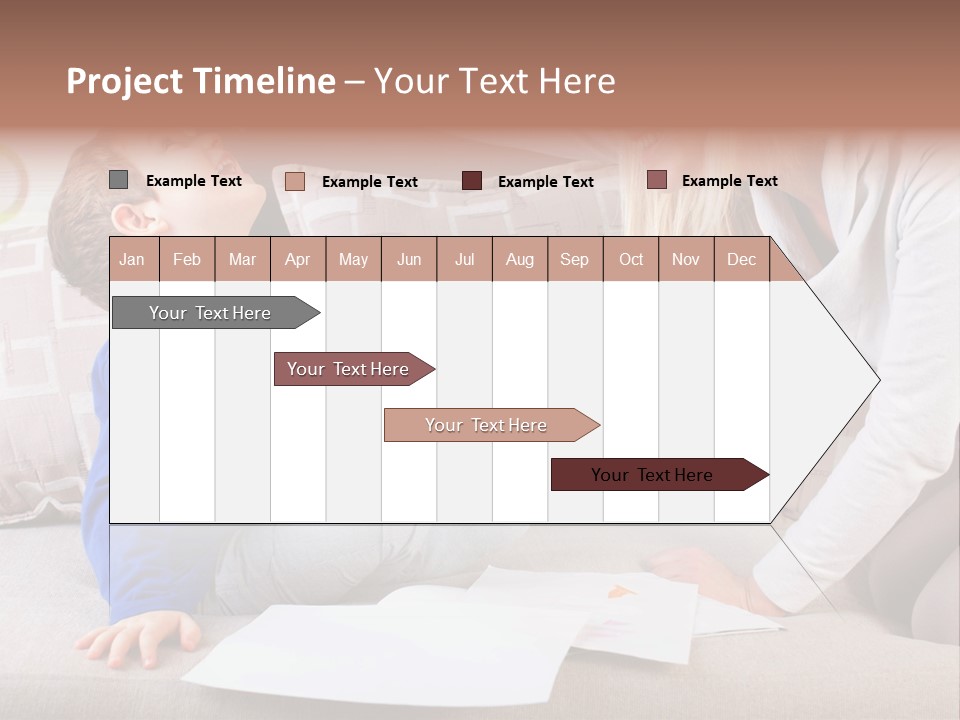 Beautiful Caucasian Family PowerPoint Template