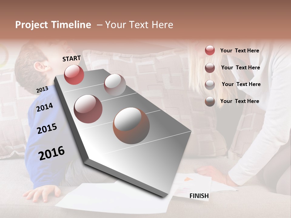 Beautiful Caucasian Family PowerPoint Template