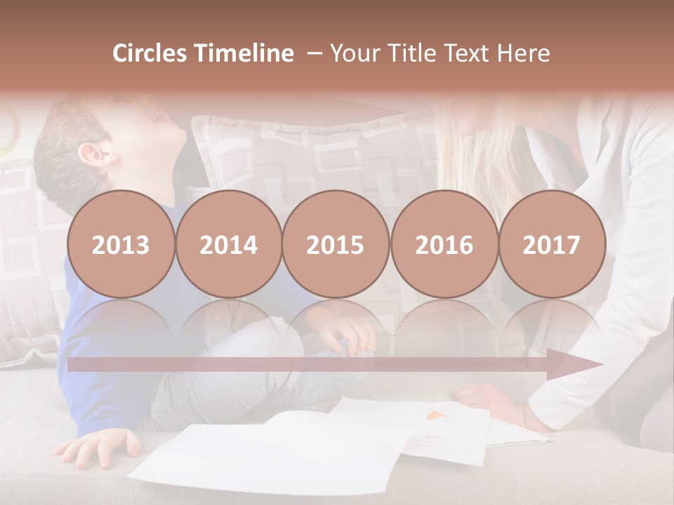 Beautiful Caucasian Family PowerPoint Template