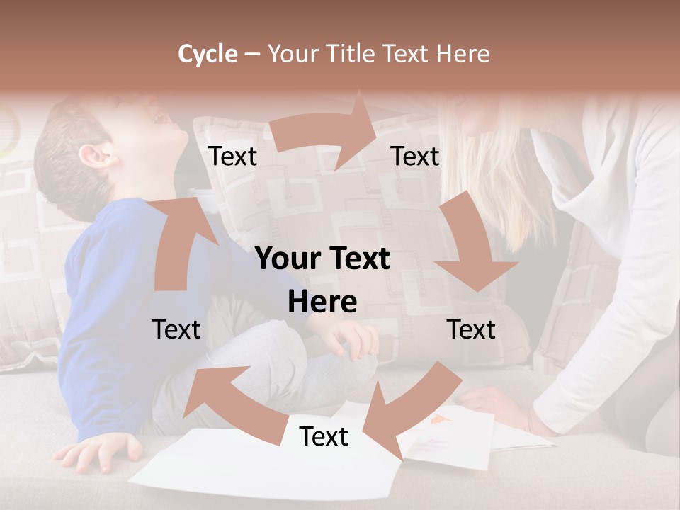 Beautiful Caucasian Family PowerPoint Template