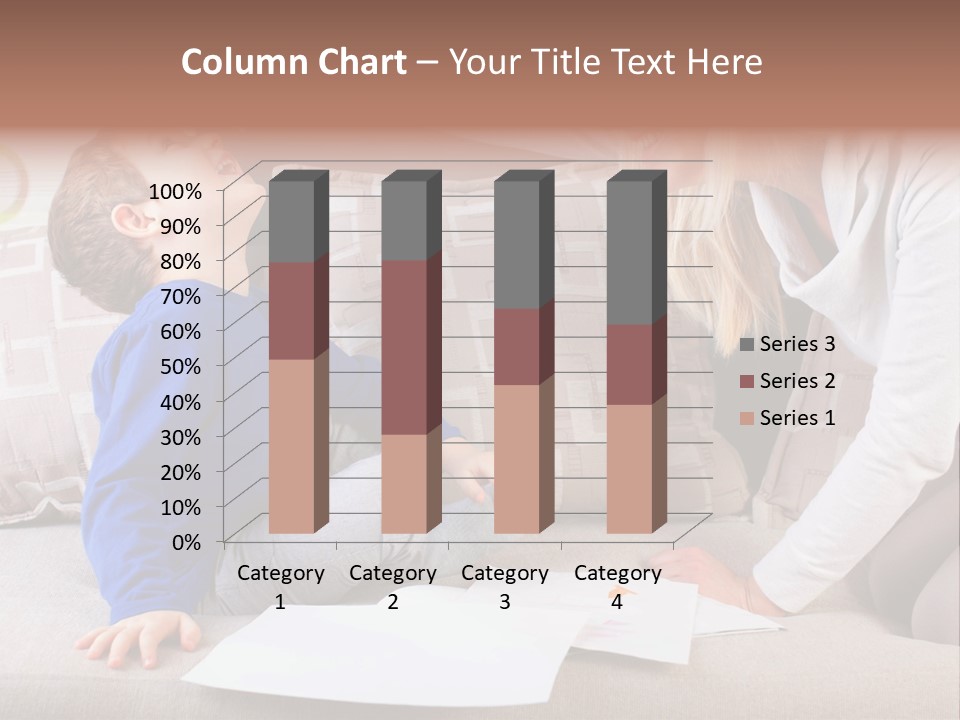 Beautiful Caucasian Family PowerPoint Template