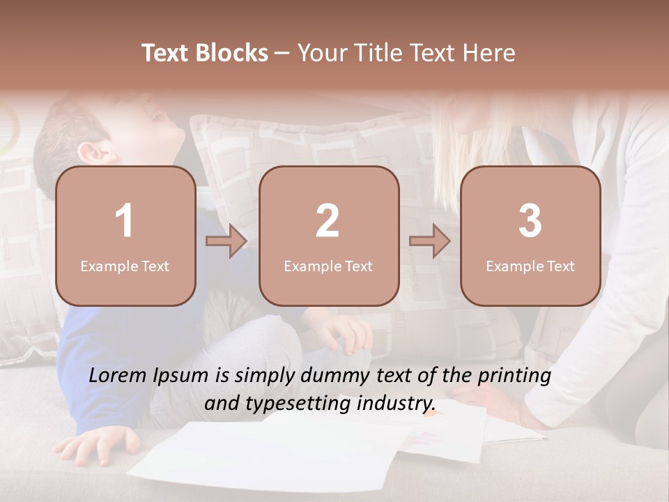 Beautiful Caucasian Family PowerPoint Template