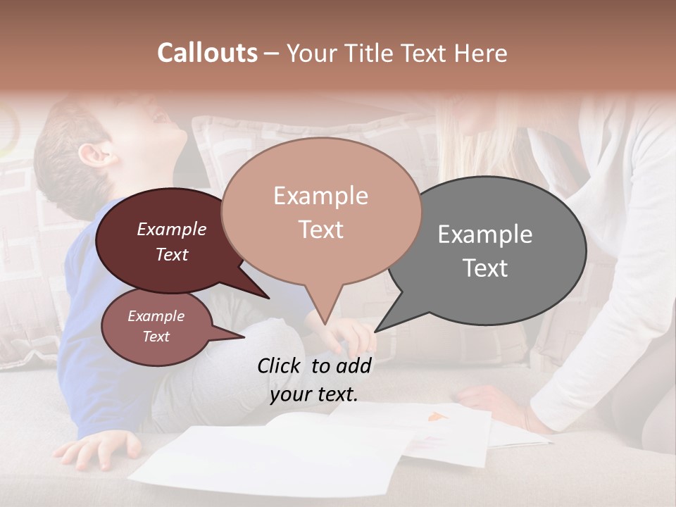 Beautiful Caucasian Family PowerPoint Template