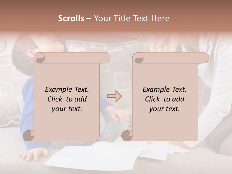 Beautiful Caucasian Family PowerPoint Template