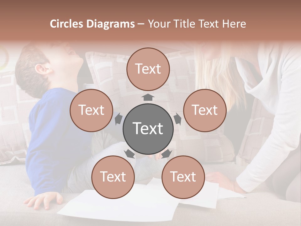 Beautiful Caucasian Family PowerPoint Template