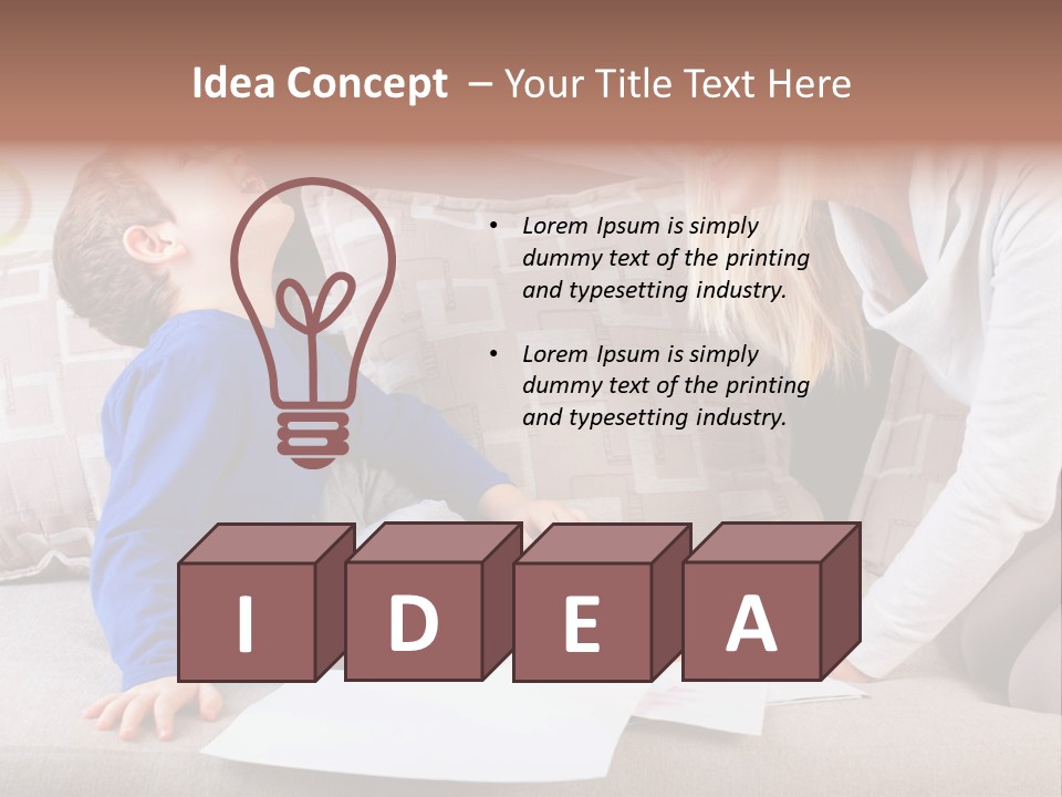 Beautiful Caucasian Family PowerPoint Template