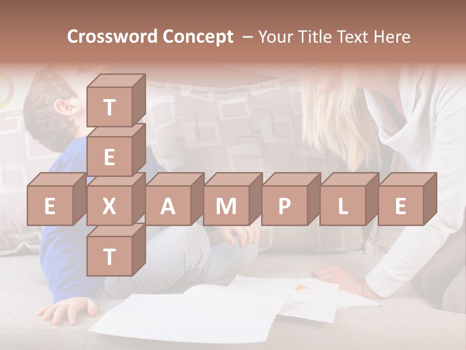 Beautiful Caucasian Family PowerPoint Template