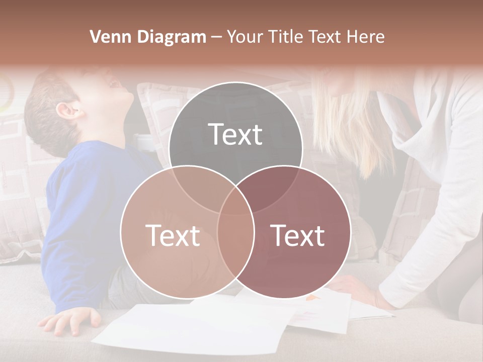 Beautiful Caucasian Family PowerPoint Template