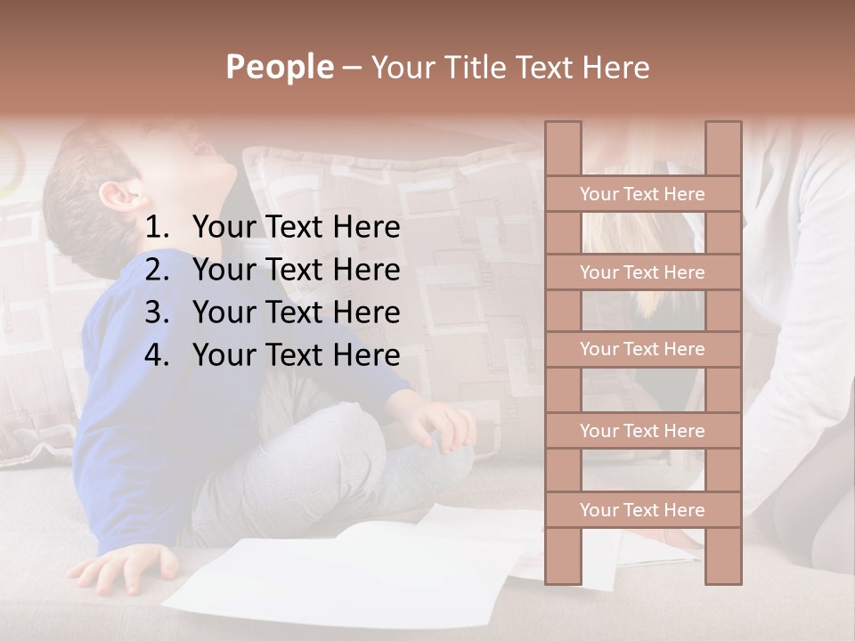 Beautiful Caucasian Family PowerPoint Template