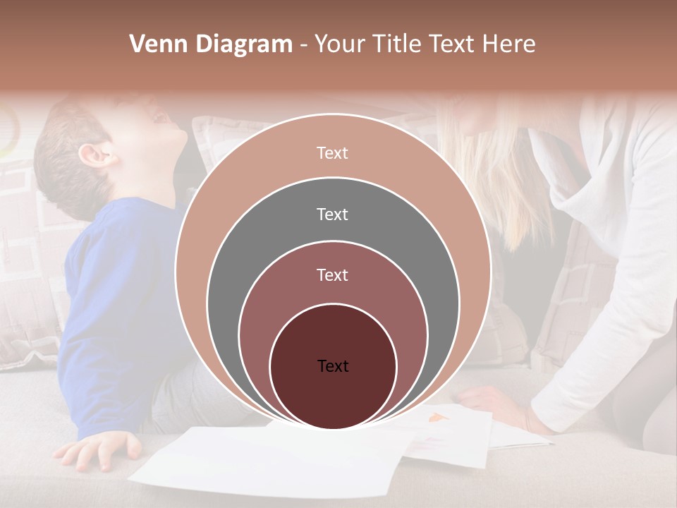 Beautiful Caucasian Family PowerPoint Template