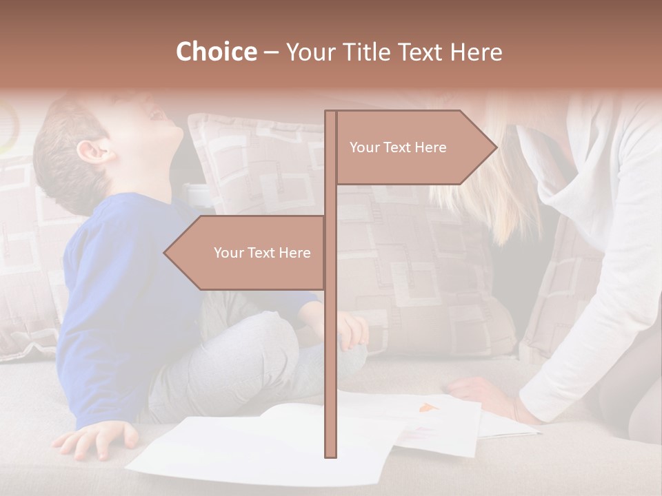 Beautiful Caucasian Family PowerPoint Template