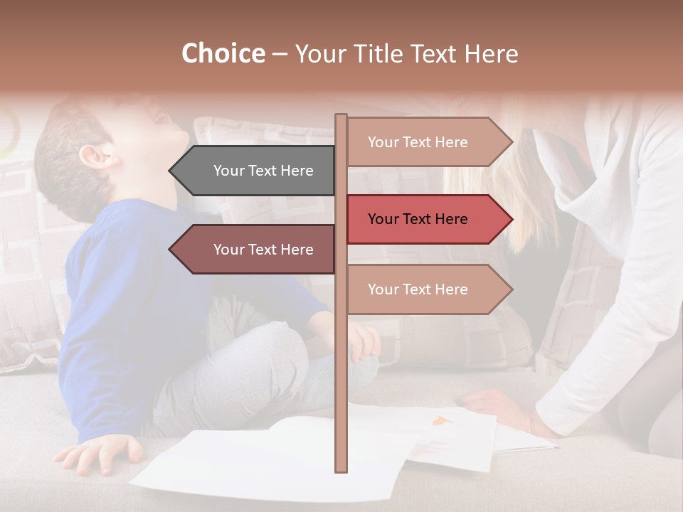 Beautiful Caucasian Family PowerPoint Template