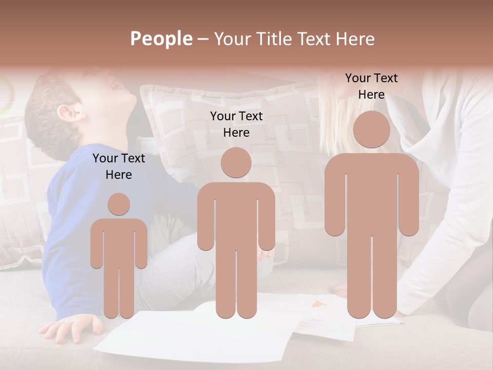 Beautiful Caucasian Family PowerPoint Template