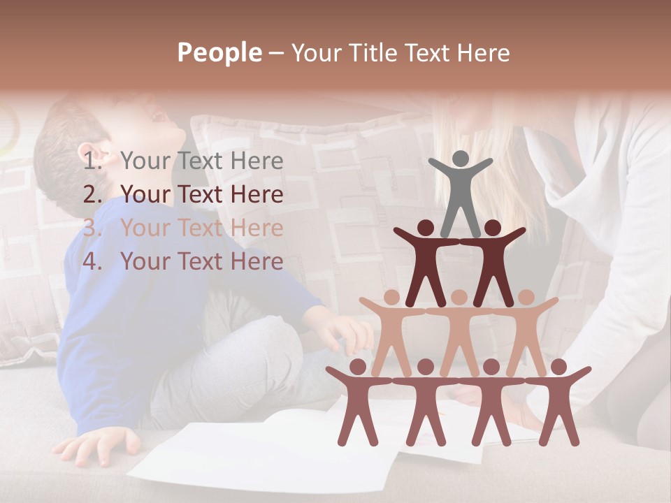 Beautiful Caucasian Family PowerPoint Template