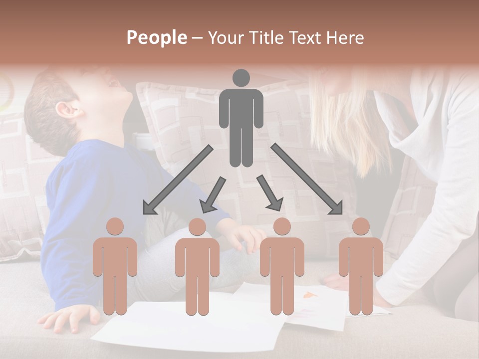 Beautiful Caucasian Family PowerPoint Template