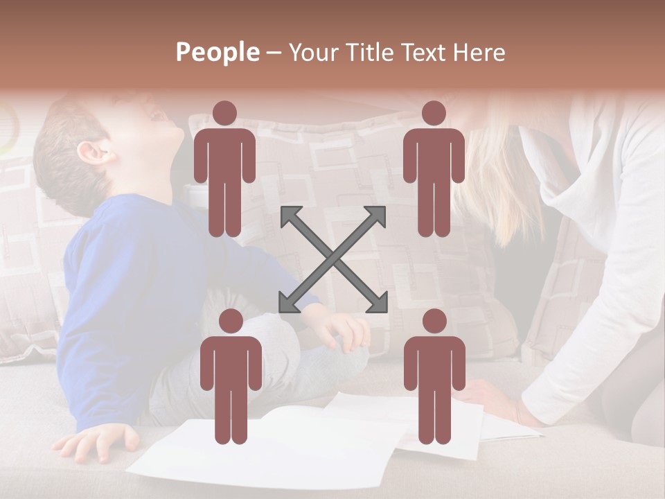 Beautiful Caucasian Family PowerPoint Template