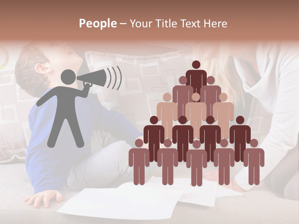 Beautiful Caucasian Family PowerPoint Template