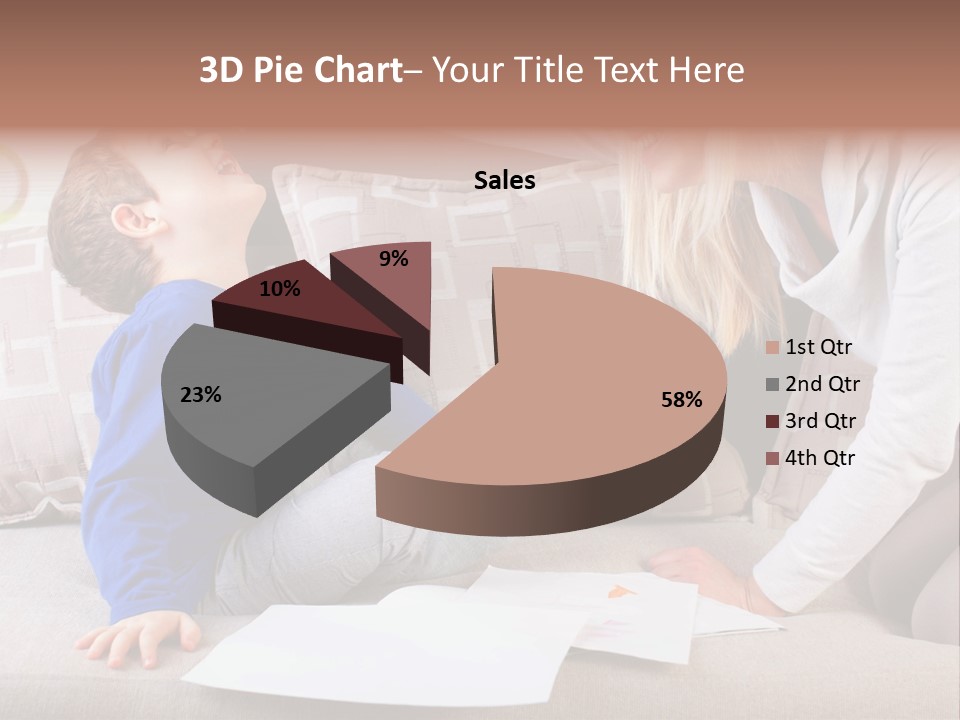 Beautiful Caucasian Family PowerPoint Template