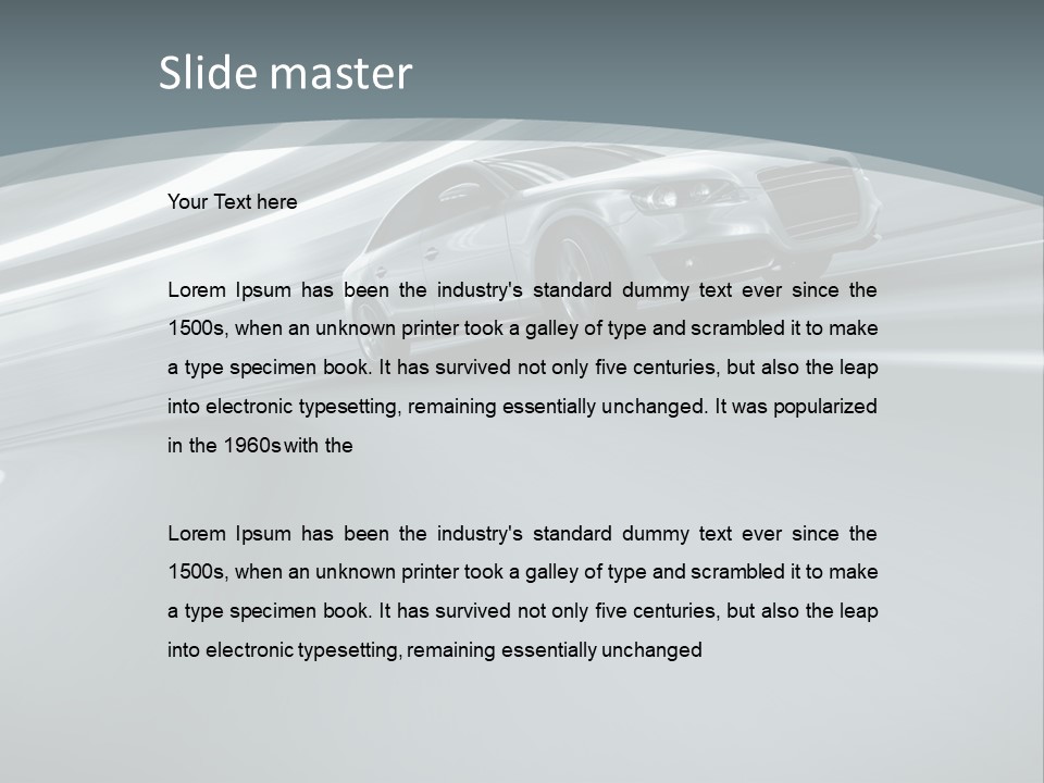 Speed Sportscar Transport PowerPoint Template