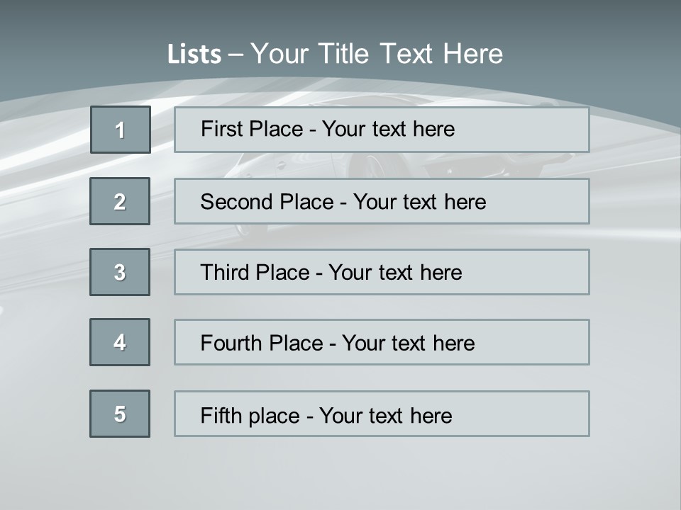 Speed Sportscar Transport PowerPoint Template