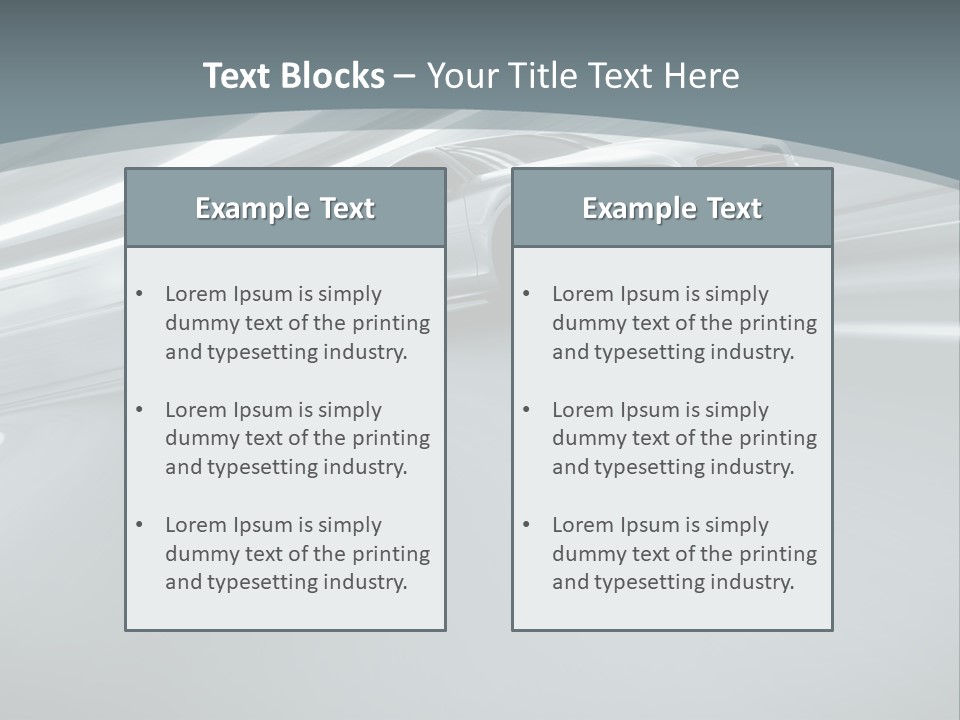 Speed Sportscar Transport PowerPoint Template