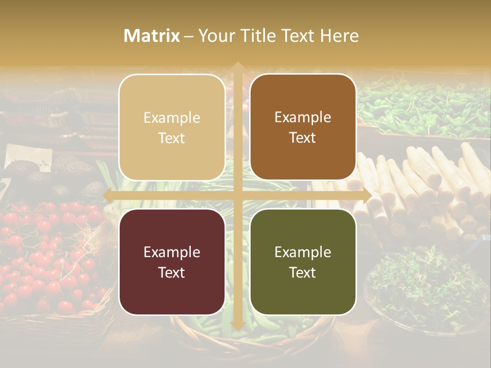 A Variety Of Vegetables Are On Display In Baskets PowerPoint Template