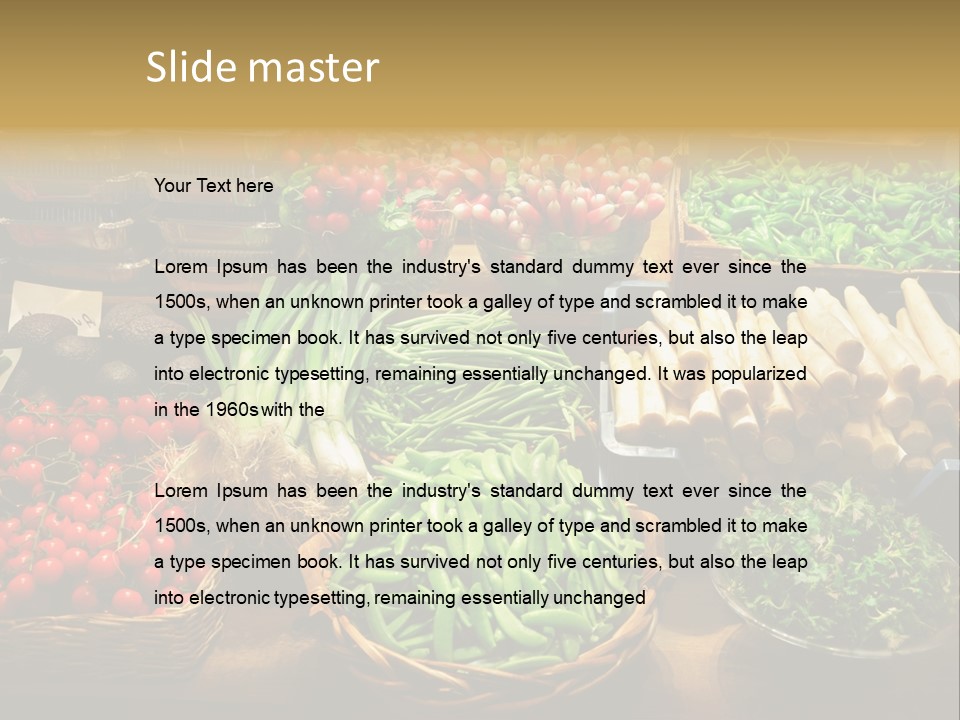 A Variety Of Vegetables Are On Display In Baskets PowerPoint Template