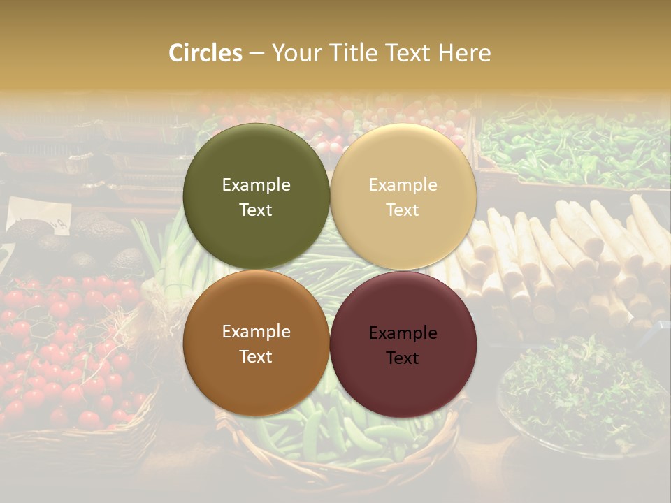 A Variety Of Vegetables Are On Display In Baskets PowerPoint Template